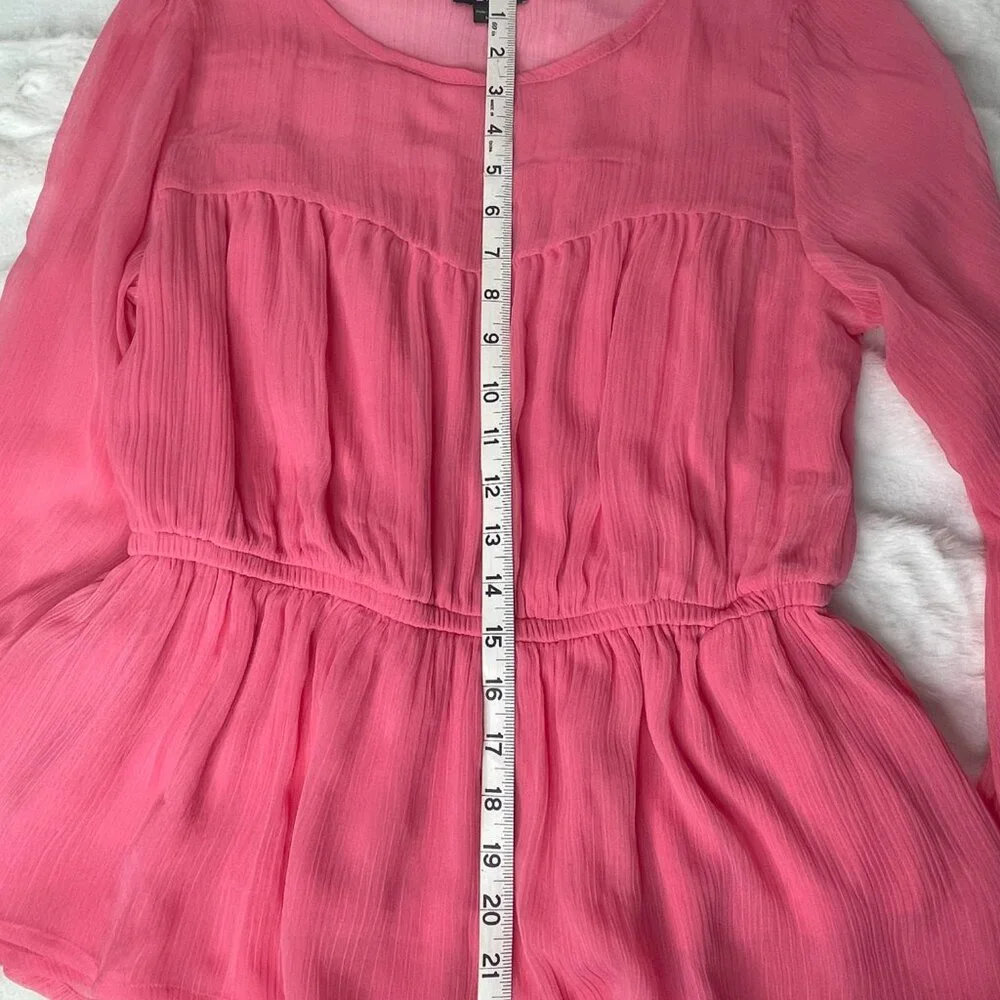Venus Sheer Blouse Pink Chiffon Romantic Medium - Picture 5 of 7